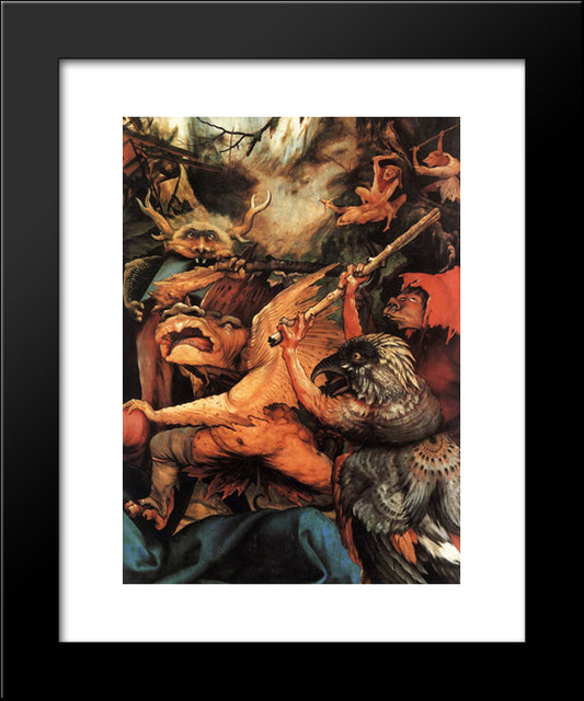 Demons Armed With Sticks (Detail From The Isenheim Altarpiece) 20x24 Black Modern Wood Framed Art Print Poster by Grunewald, Matthias