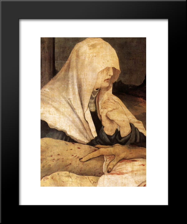 Entombment (Detail From The Bottom Of The First View Of The Isenheim Altar) 20x24 Black Modern Wood Framed Art Print Poster by Grunewald, Matthias