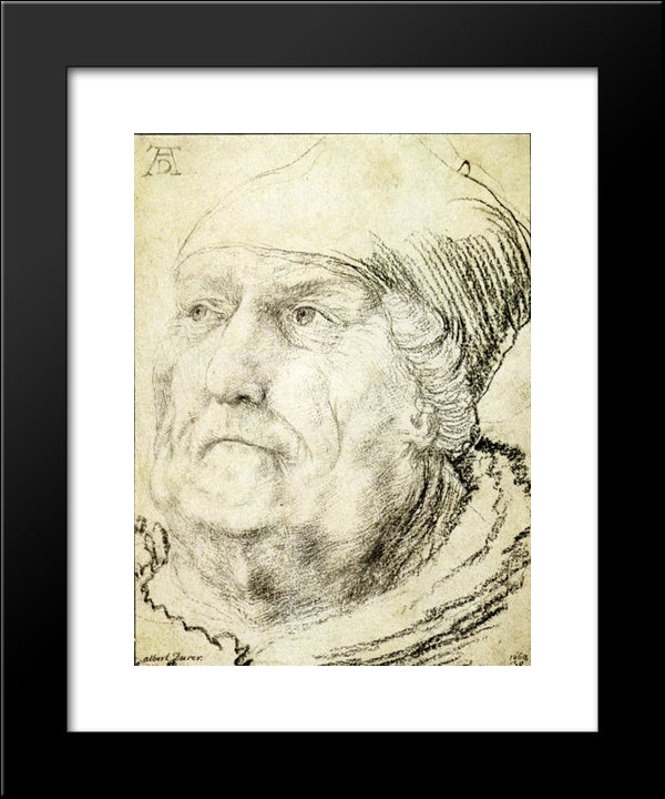 Head Of An Old Man 20x24 Black Modern Wood Framed Art Print Poster by Grunewald, Matthias