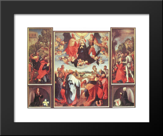 Heller Altarpiece 20x24 Black Modern Wood Framed Art Print Poster by Grunewald, Matthias