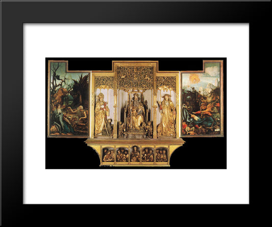 Isenheim Altarpiece (Third View) 20x24 Black Modern Wood Framed Art Print Poster by Grunewald, Matthias