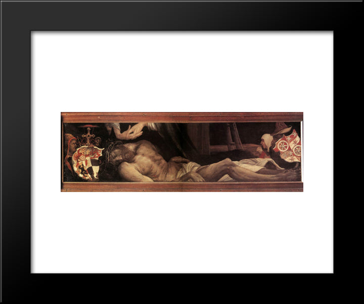 Lamentation Of Christ 20x24 Black Modern Wood Framed Art Print Poster by Grunewald, Matthias