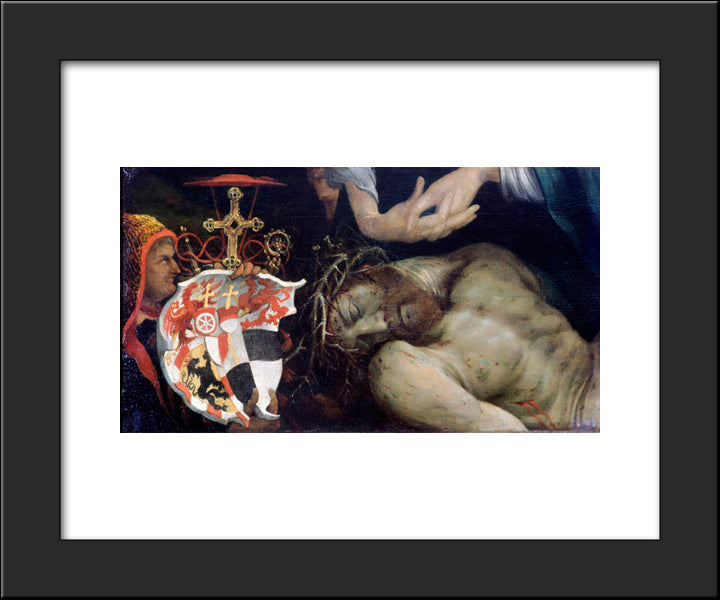 Lamentation Of Christ (Detail) 20x24 Black Modern Wood Framed Art Print Poster by Grunewald, Matthias