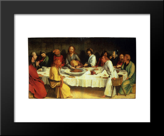 Last Supper (Coburg Panel) 20x24 Black Modern Wood Framed Art Print Poster by Grunewald, Matthias