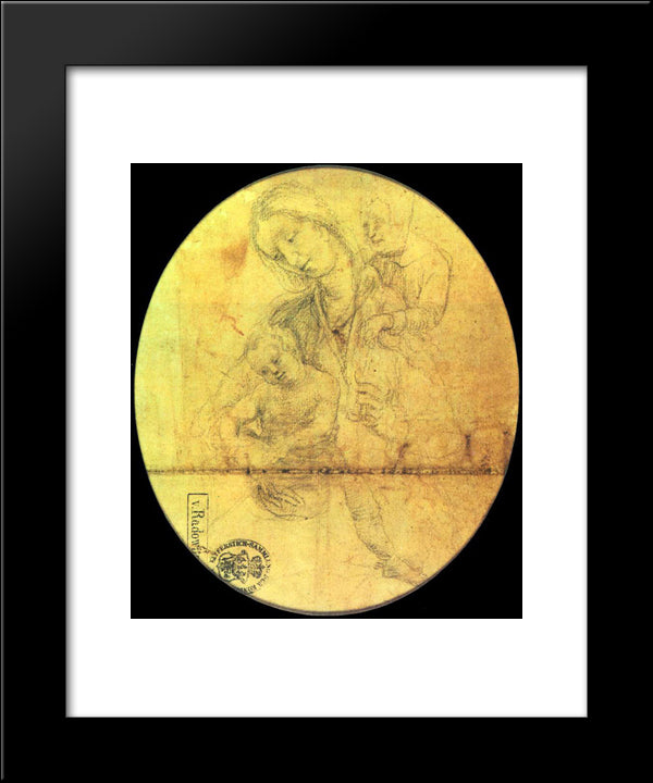 Mary With The Child And Young St. John 20x24 Black Modern Wood Framed Art Print Poster by Grunewald, Matthias