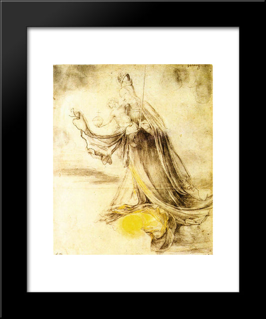 Mary With The Sun Below Her Feet 20x24 Black Modern Wood Framed Art Print Poster by Grunewald, Matthias