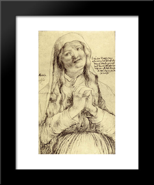 Praying Woman 20x24 Black Modern Wood Framed Art Print Poster by Grunewald, Matthias