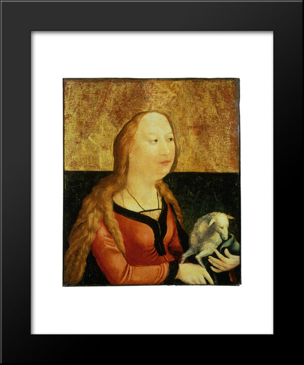 Saint Agnes Of Rome (Coburg Panel) 20x24 Black Modern Wood Framed Art Print Poster by Grunewald, Matthias