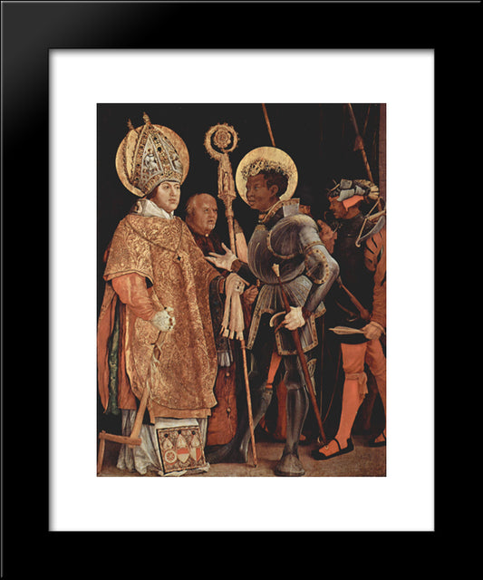 Saints Erasmus And Mauritius 20x24 Black Modern Wood Framed Art Print Poster by Grunewald, Matthias