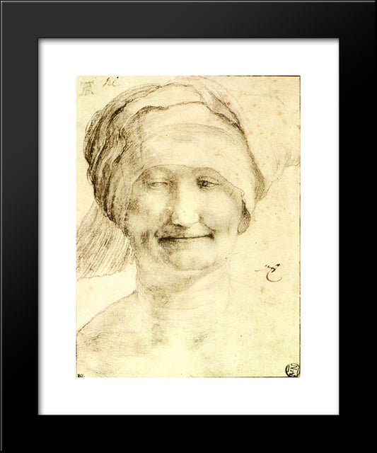 Smiling Woman 20x24 Black Modern Wood Framed Art Print Poster by Grunewald, Matthias
