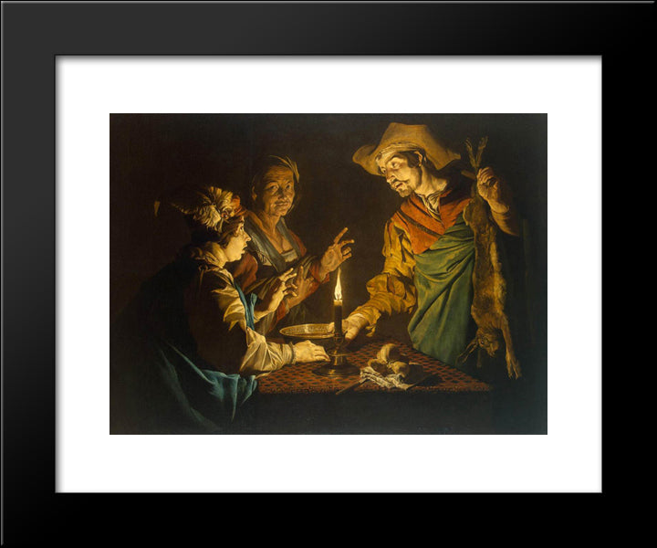Esau And Jacob 20x24 Black Modern Wood Framed Art Print Poster by Stom, Matthias