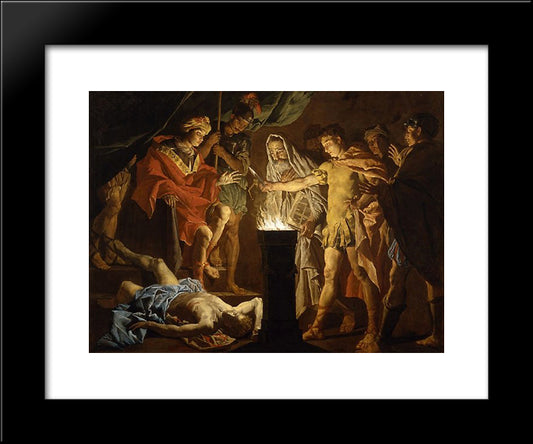 Mucius Scaevola In The Presence Of Lars Porsenna 20x24 Black Modern Wood Framed Art Print Poster by Stom, Matthias