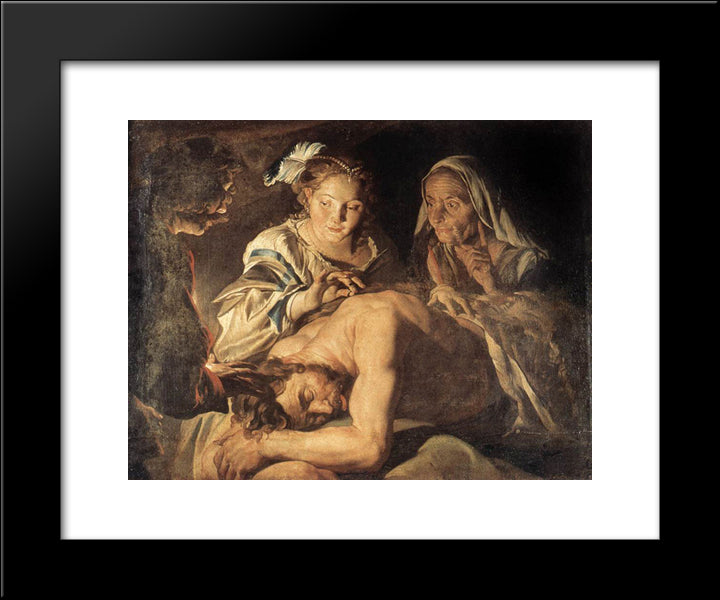 Samson And Delilah 20x24 Black Modern Wood Framed Art Print Poster by Stom, Matthias
