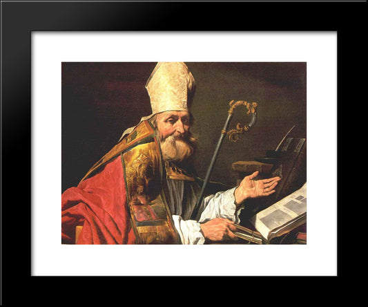 St. Ambrose 20x24 Black Modern Wood Framed Art Print Poster by Stom, Matthias