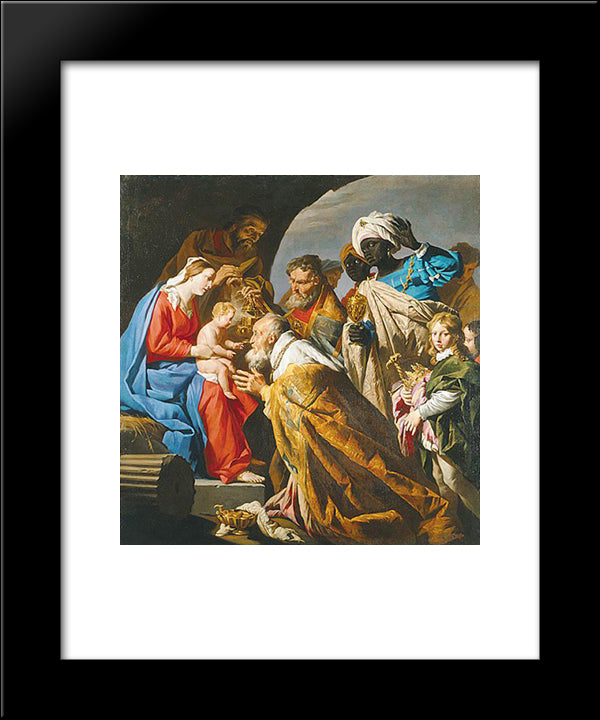The Adoration Of The Magi 20x24 Black Modern Wood Framed Art Print Poster by Stom, Matthias