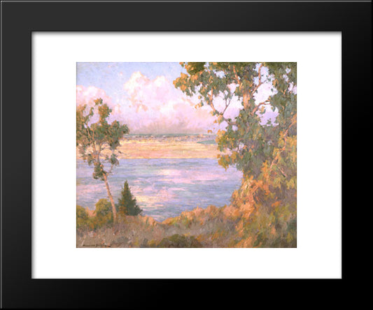 Landscape North Island Seen From Point Loma 20x24 Black Modern Wood Framed Art Print Poster by Braun, Maurice