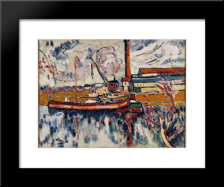 Chatou 20x24 Black Modern Wood Framed Art Print Poster by Vlaminck, Maurice