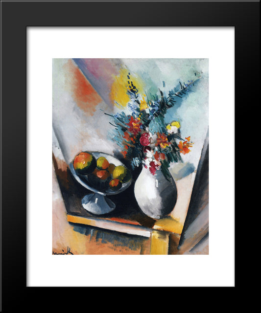 Fruit And Flowers 20x24 Black Modern Wood Framed Art Print Poster by Vlaminck, Maurice