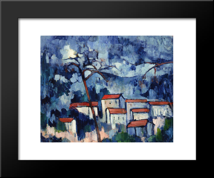 Landscape With Red Roofs 20x24 Black Modern Wood Framed Art Print Poster by Vlaminck, Maurice