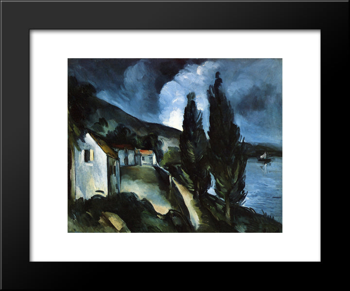 Poplars 20x24 Black Modern Wood Framed Art Print Poster by Vlaminck, Maurice