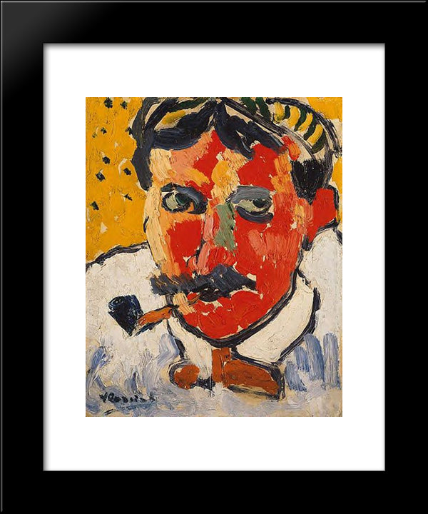 Portrait Of Derain 20x24 Black Modern Wood Framed Art Print Poster by Vlaminck, Maurice