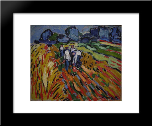 Potatoe Pickers 20x24 Black Modern Wood Framed Art Print Poster by Vlaminck, Maurice