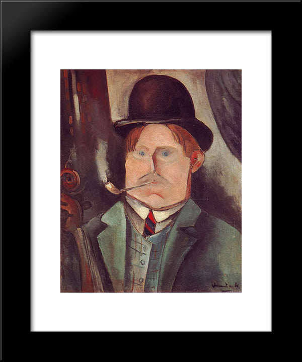 Self Portrait 20x24 Black Modern Wood Framed Art Print Poster by Vlaminck, Maurice