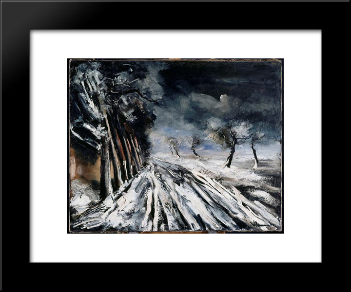 Snowstorm 20x24 Black Modern Wood Framed Art Print Poster by Vlaminck, Maurice