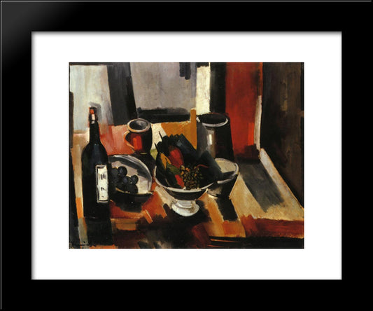 Still Life With Basket Of Fruit 20x24 Black Modern Wood Framed Art Print Poster by Vlaminck, Maurice