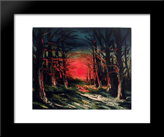 Sunset In The Forest Of Senoches 20x24 Black Modern Wood Framed Art Print Poster by Vlaminck, Maurice