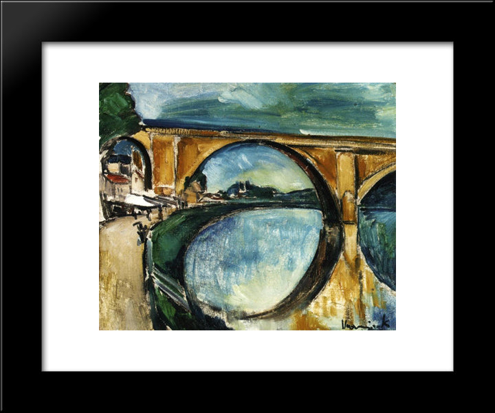The Aqueduct At Nogent Sur Marne 20x24 Black Modern Wood Framed Art Print Poster by Vlaminck, Maurice