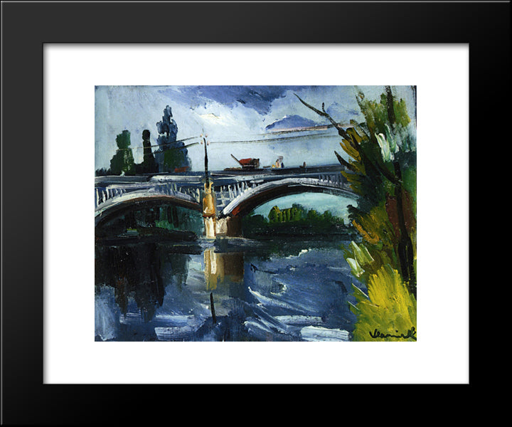 The Bridge 20x24 Black Modern Wood Framed Art Print Poster by Vlaminck, Maurice