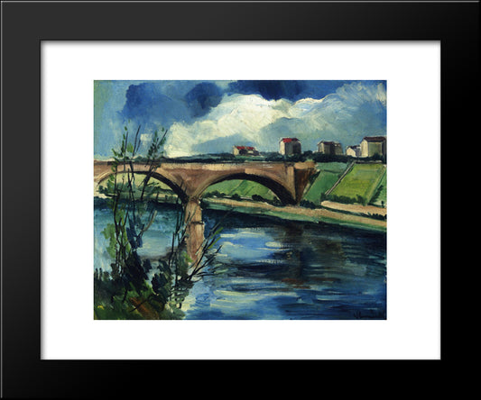 The Bridge At Chatou 20x24 Black Modern Wood Framed Art Print Poster by Vlaminck, Maurice