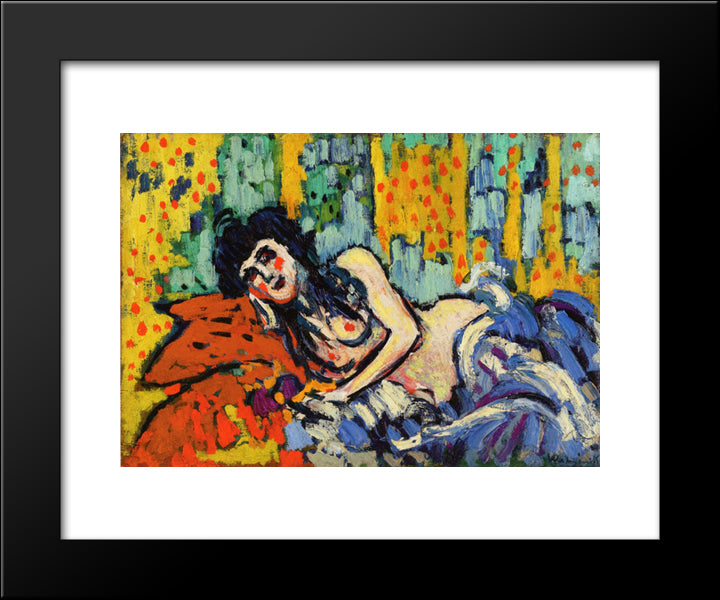 The Girl From Rat Mort 20x24 Black Modern Wood Framed Art Print Poster by Vlaminck, Maurice