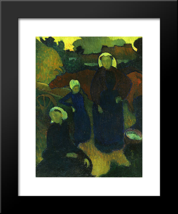 Bretons 20x24 Black Modern Wood Framed Art Print Poster by Denis, Maurice