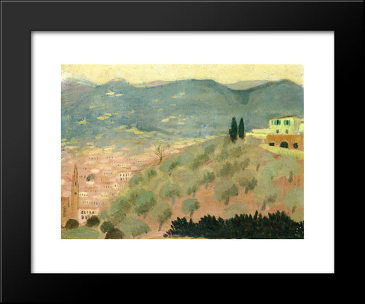 Forentice Landscape, Viale Dei Colli 20x24 Black Modern Wood Framed Art Print Poster by Denis, Maurice