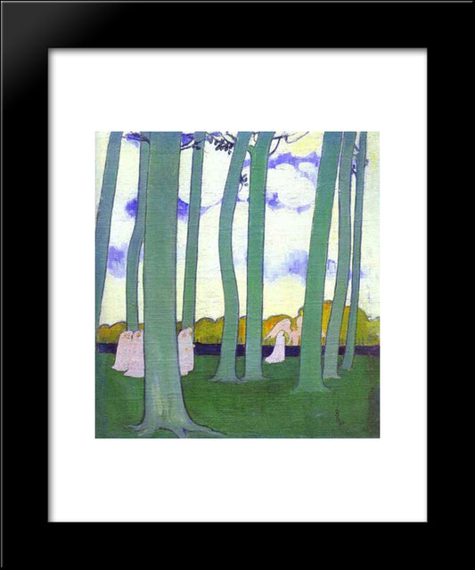 Landscape With Green Trees Or Beech Trees In Kerduel 20x24 Black Modern Wood Framed Art Print Poster by Denis, Maurice