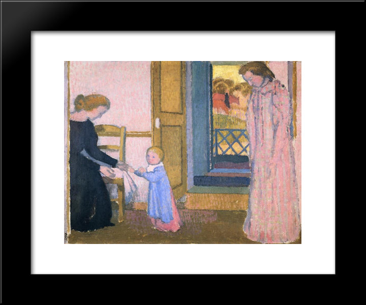 Noele'S First Steps 20x24 Black Modern Wood Framed Art Print Poster by Denis, Maurice