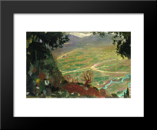 Panorama Of Cassis 20x24 Black Modern Wood Framed Art Print Poster by Denis, Maurice