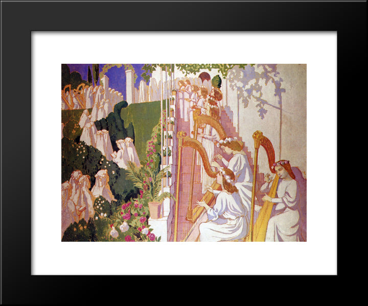 Procession De Fete Dieu 20x24 Black Modern Wood Framed Art Print Poster by Denis, Maurice