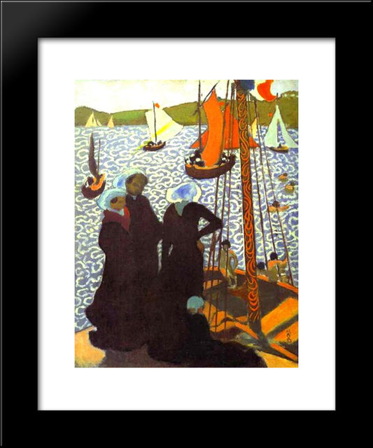 Regata At Perros 20x24 Black Modern Wood Framed Art Print Poster by Denis, Maurice
