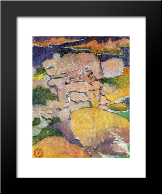 Rocks At Pouldu 20x24 Black Modern Wood Framed Art Print Poster by Denis, Maurice
