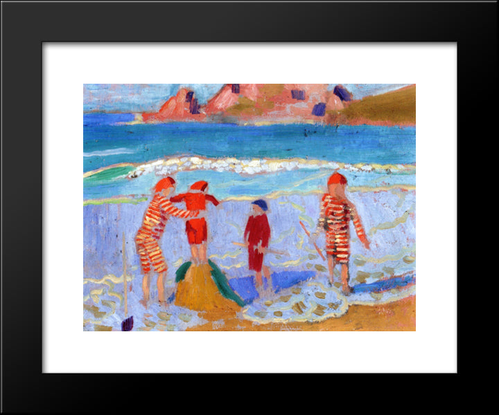 Sand Castle 20x24 Black Modern Wood Framed Art Print Poster by Denis, Maurice