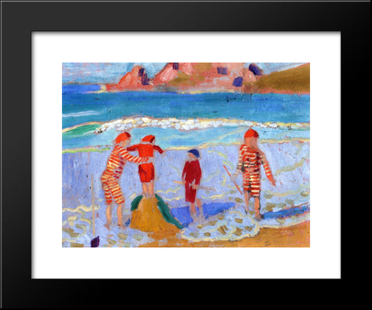 Sand Castle 20x24 Black Modern Wood Framed Art Print Poster by Denis, Maurice