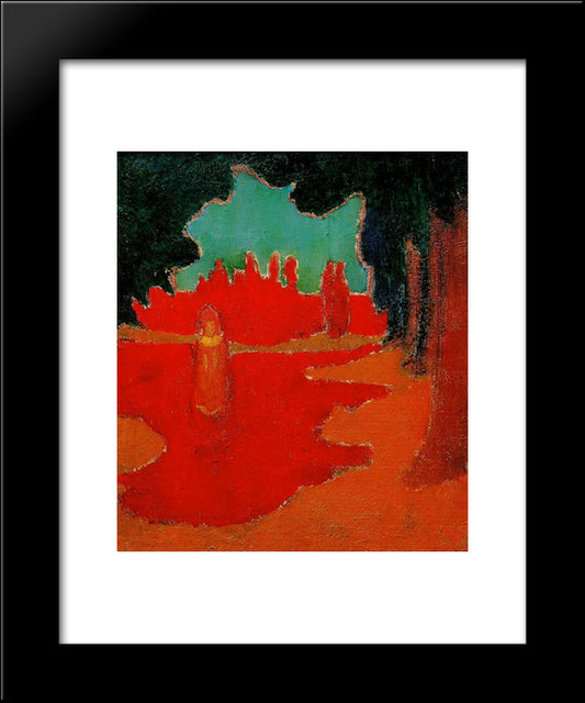 Spots Of Sunlight On The Terrace 20x24 Black Modern Wood Framed Art Print Poster by Denis, Maurice