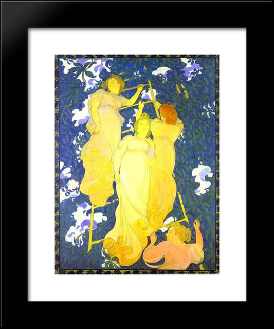 The Ladder In The Foliage 20x24 Black Modern Wood Framed Art Print Poster by Denis, Maurice