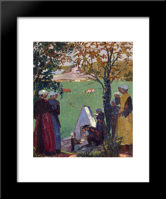 The Sacred Spring At Guidel 20x24 Black Modern Wood Framed Art Print Poster by Denis, Maurice