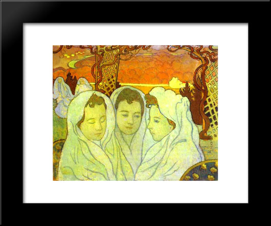 Triple Portrait Of Marthe 20x24 Black Modern Wood Framed Art Print Poster by Denis, Maurice