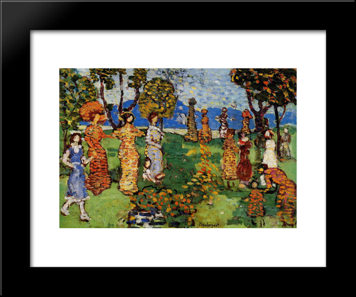 A Day In The Country 20x24 Black Modern Wood Framed Art Print Poster by Prendergast, Maurice