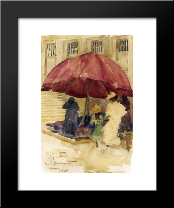 A Street In Rouen 20x24 Black Modern Wood Framed Art Print Poster by Prendergast, Maurice